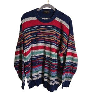 Belvest By Hemmond Vintage Multi Colored Sweater Made In Italy Size L